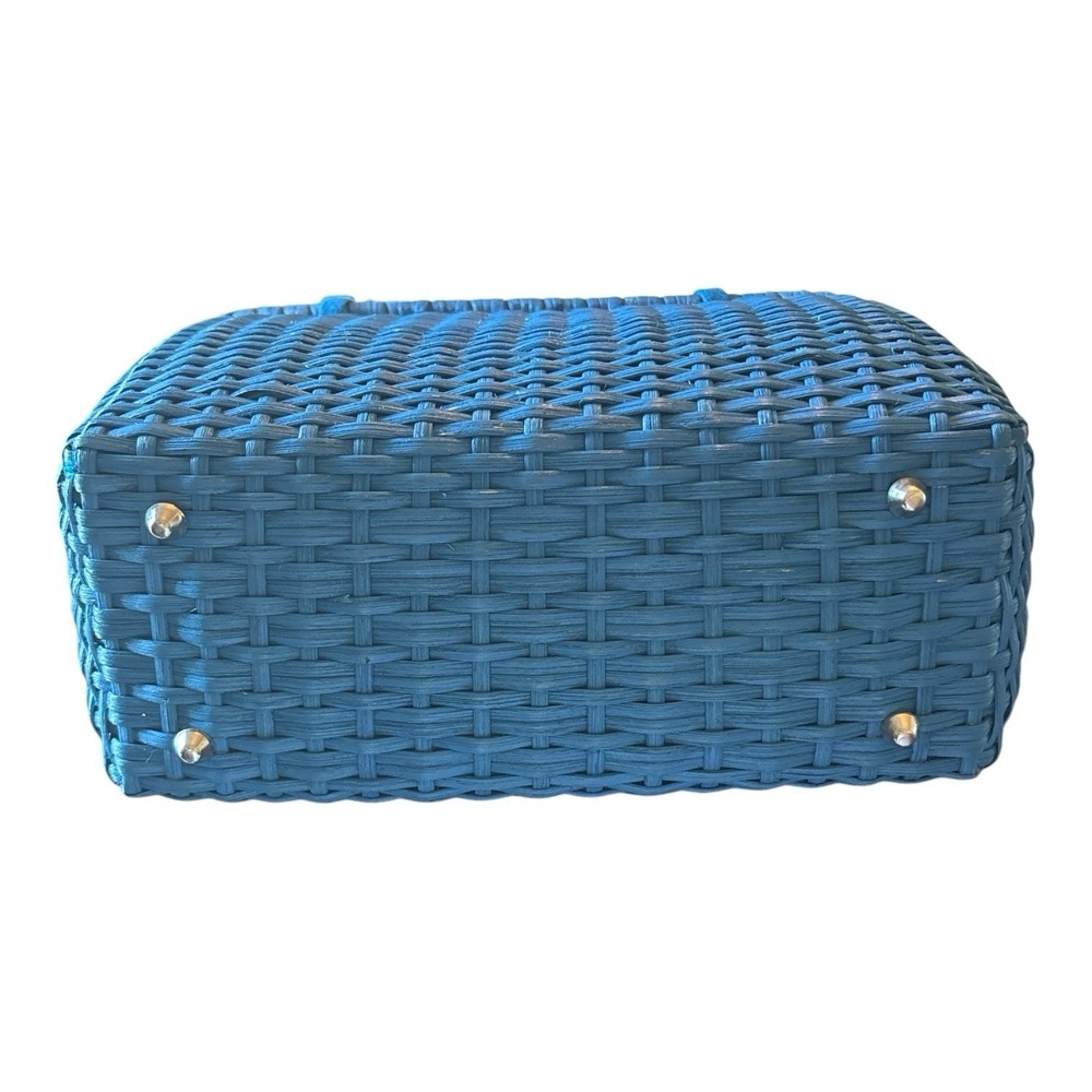 Handmade Blue Basket Purse Handbag PUTU J MacLear Vintage - Picture 8 of 12